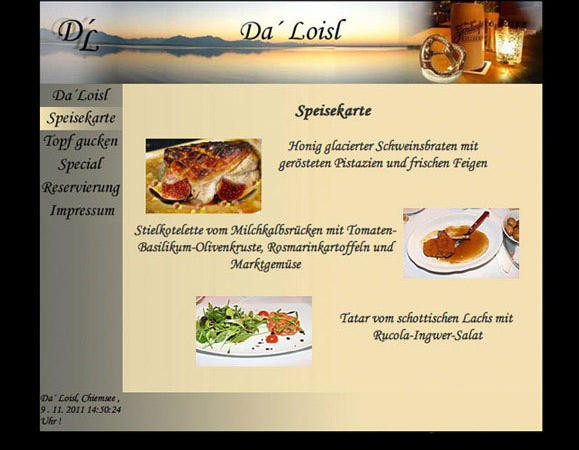 menüpunkt 'speisekarte'