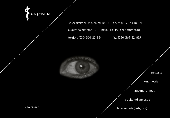 dr. prisma - layout für fiktive augenazrtpraxis